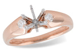 Allison Kaufman Diamond Engagement Ring Semi-Mount in 14K Rose Gold, 0.15 ctw (L7601)