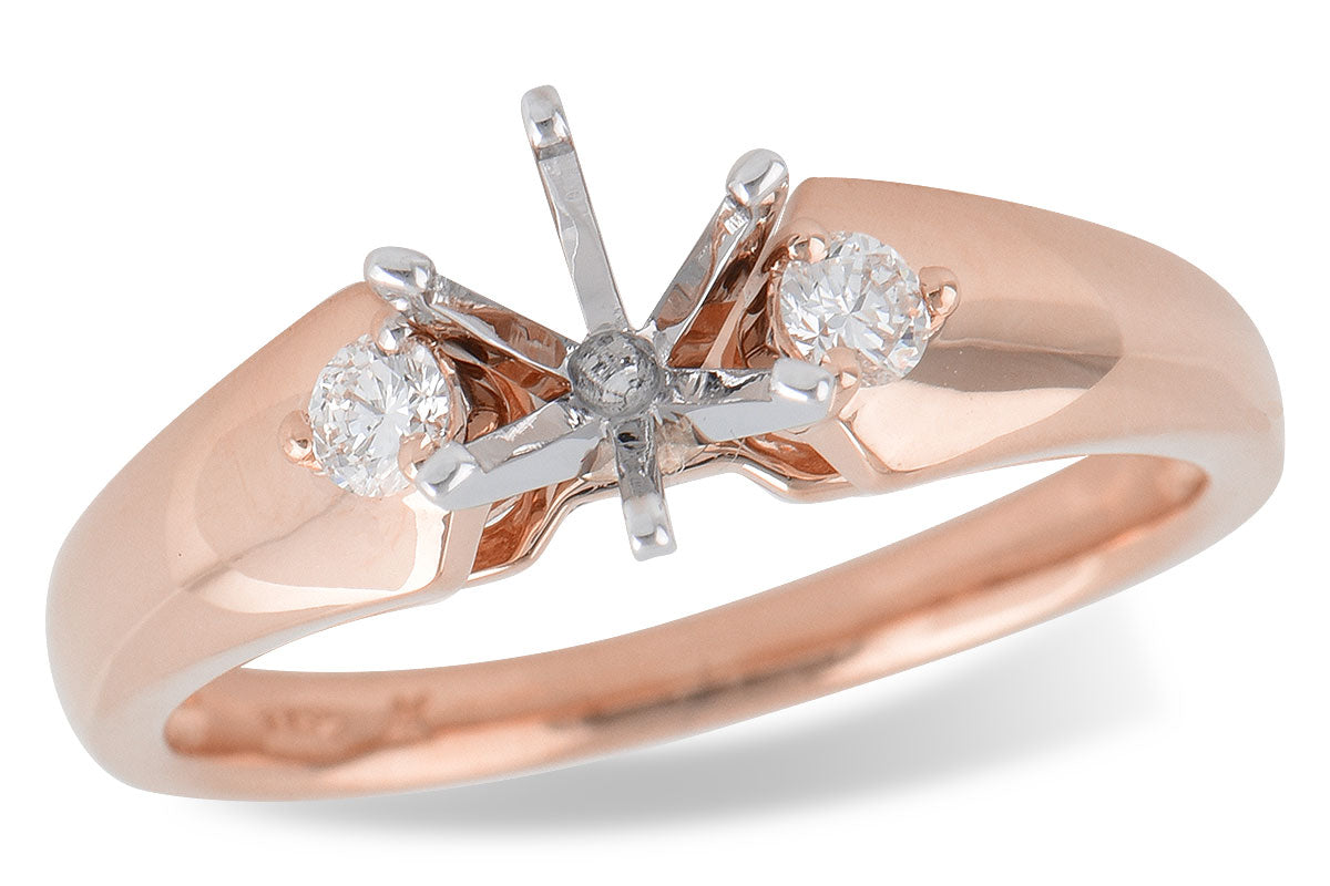 Allison Kaufman Diamond Engagement Ring Semi-Mount in 14K Rose Gold, 0.15 ctw (L7601)