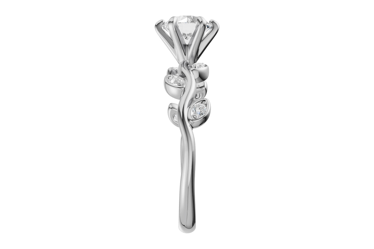 Allison Kaufman Diamond Engagement Ring Semi-Mount in 14K White Gold, 0.12 ctw (L7834), alternate view