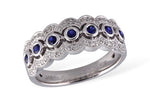 Allison Kaufman Sapphire & Diamond Wedding Band in 14K White Gold, 0.47 ctw