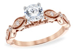 Allison Kaufman Diamond Engagement Ring Semi-Mount in 14K Rose Gold, 0.12 ctw (L7727)