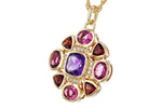 Allison Kaufman Multi-Gemstone & Diamond Necklace in 14K Yellow Gold, 2.82 ctw, alternate view