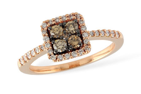 Allison Kaufman Brown Diamond Ring in 14K Rose Gold, 0.53 ctw