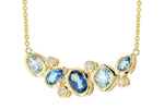 Allison Kaufman Blue Topaz & Diamond Necklace in 14K Yellow Gold, 2.72 ctw, alternate view