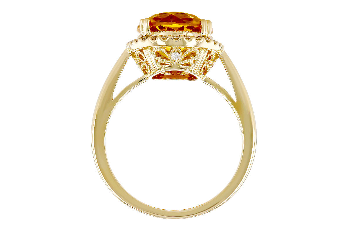 Allison Kaufman Citrine & Diamond Ring in 14K Yellow Gold, 4.05 ctw, alternate view