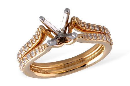 Allison Kaufman Diamond Engagement Ring Semi-Mount in 14K Yellow Gold, 0.48 ctw