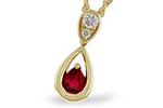 Allison Kaufman Ruby & Diamond Necklace in 14K Yellow Gold, 0.26 ctw (N8617)