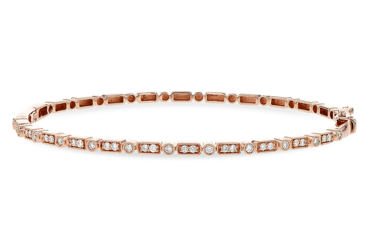 Allison Kaufman Diamond Bangle Bracelet in 14K Rose Gold, 0.38 ctw