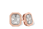 Allison Kaufman Baguette Diamond Earrings in 14K Rose Gold, 0.16 ctw