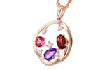 Allison Kaufman Multi-Gemstone & Diamond Necklace in 14K Rose Gold, 1.22 ctw, alternate view