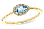 Allison Kaufman Aquamarine & Diamond Ring in 14K Yellow Gold, 0.42 ctw