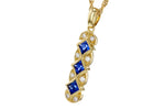 Allison Kaufman Sapphire & Diamond Necklace in 14K Yellow Gold, 0.64 ctw, alternate view