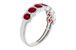 Allison Kaufman Ruby & Diamond Wedding Band in 14K White Gold, 1.52 ctw, alternate view