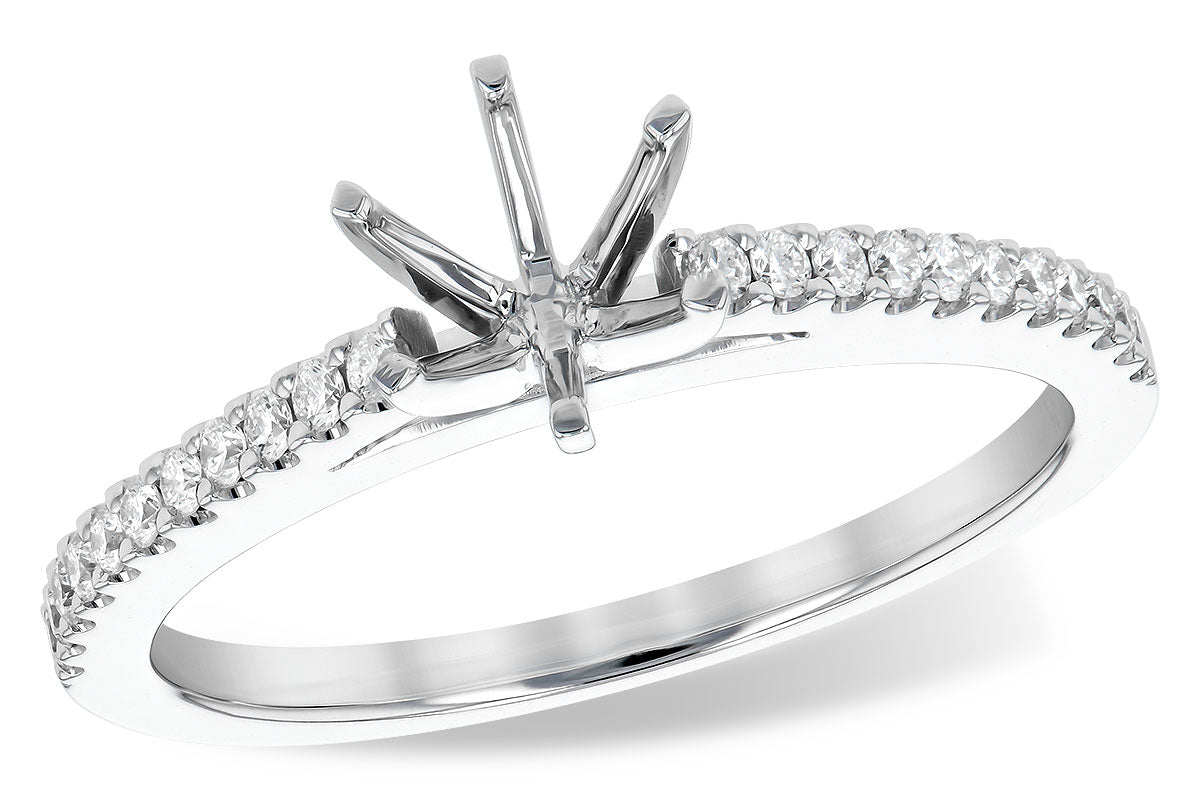 Allison Kaufman Diamond Engagement Ring Semi-Mount in 14K White Gold, 0.18 ctw (L7768)
