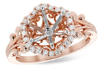 Allison Kaufman Diamond Engagement Ring Semi-Mount in 14K Rose Gold, 0.20 ctw (L7777)