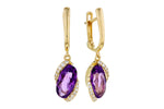 Allison Kaufman Amethyst & Diamond Earrings in 14K Yellow Gold, 2.26 ctw