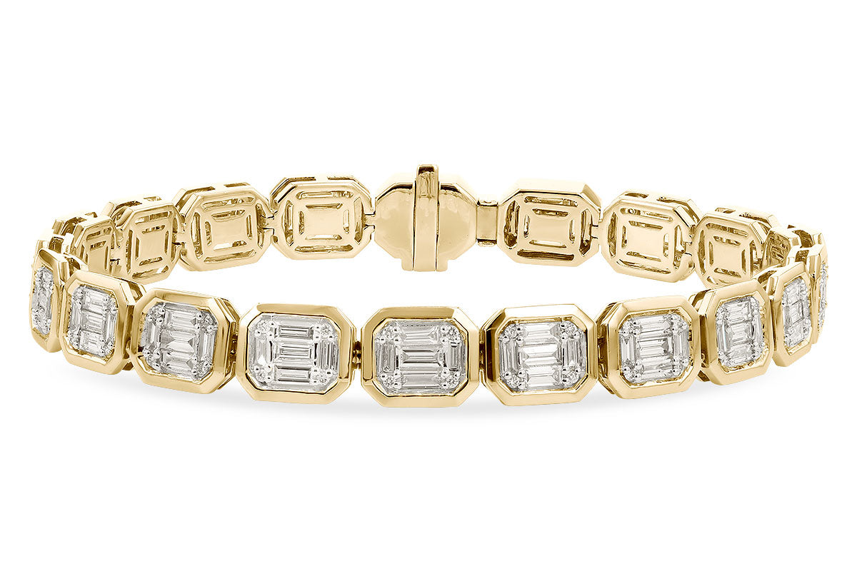 Allison Kaufman Baguette Diamond Bracelet in 14K Yellow Gold, 2.80 ctw
