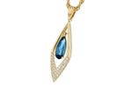 Allison Kaufman London Blue Topaz & Diamond Necklace in 14K Yellow Gold, 1.02 ctw, alternate view