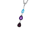 Allison Kaufman Multi-Gemstone & Diamond Necklace in 14K White Gold, 2.00 ctw
