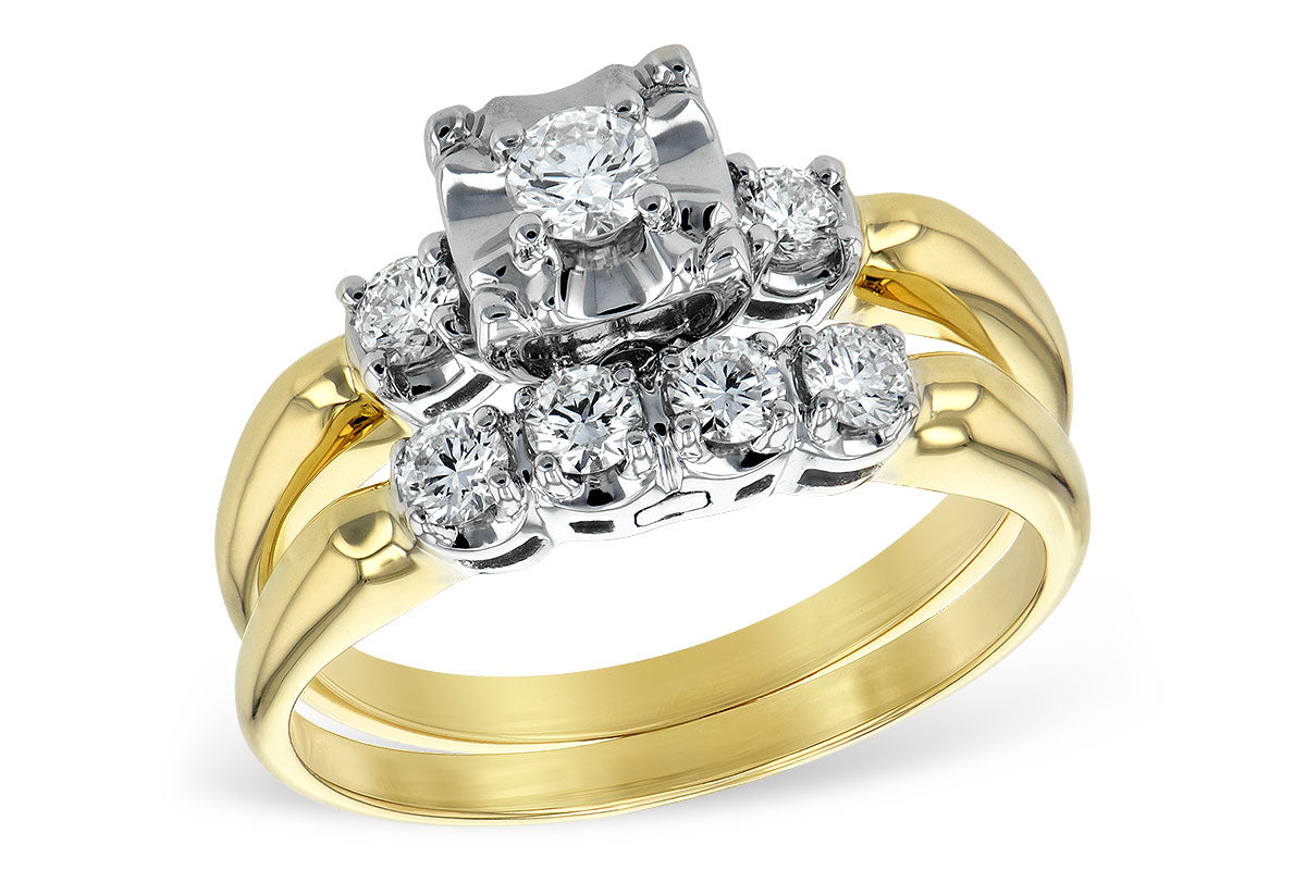 Allison Kaufman Diamond Bridal Set in 14K Yellow Gold, 0.50 ctw