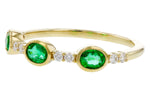 Allison Kaufman Emerald & Diamond Wedding Band in 14K Yellow Gold, 0.58 ctw, alternate view