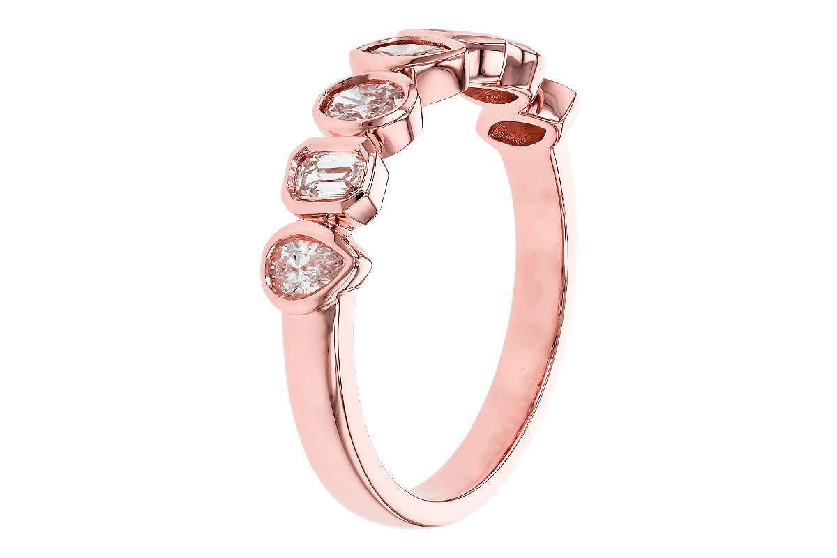 Allison Kaufman Fancy-Cut Diamond Wedding Band in 14K Rose Gold, 0.62 ctw, alternate view