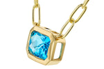 Allison Kaufman Blue Topaz Necklace in 14K Yellow Gold, 1.20 ctw, alternate view