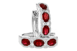 Allison Kaufman Ruby & Diamond Earrings in 14K White Gold, 1.45 ctw, alternate view