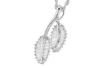 Allison Kaufman Baguette Diamond Necklace in 14K White Gold, 0.48 ctw, alternate view