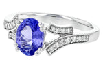 Allison Kaufman Tanzanite & Diamond Ring in 14K White Gold, 1.30 ctw, alternate view
