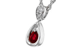 Allison Kaufman Ruby & Diamond Necklace in 14K White Gold, 0.26 ctw (N8617), alternate view