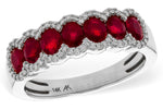 Allison Kaufman Ruby & Diamond Wedding Band in 14K White Gold, 1.57 ctw