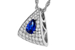 Allison Kaufman Sapphire & Diamond Necklace in 14K White Gold, 0.85 ctw, alternate view