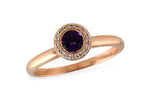 Allison Kaufman Amethyst & Diamond Ring in 14K Rose Gold, 0.26 ctw