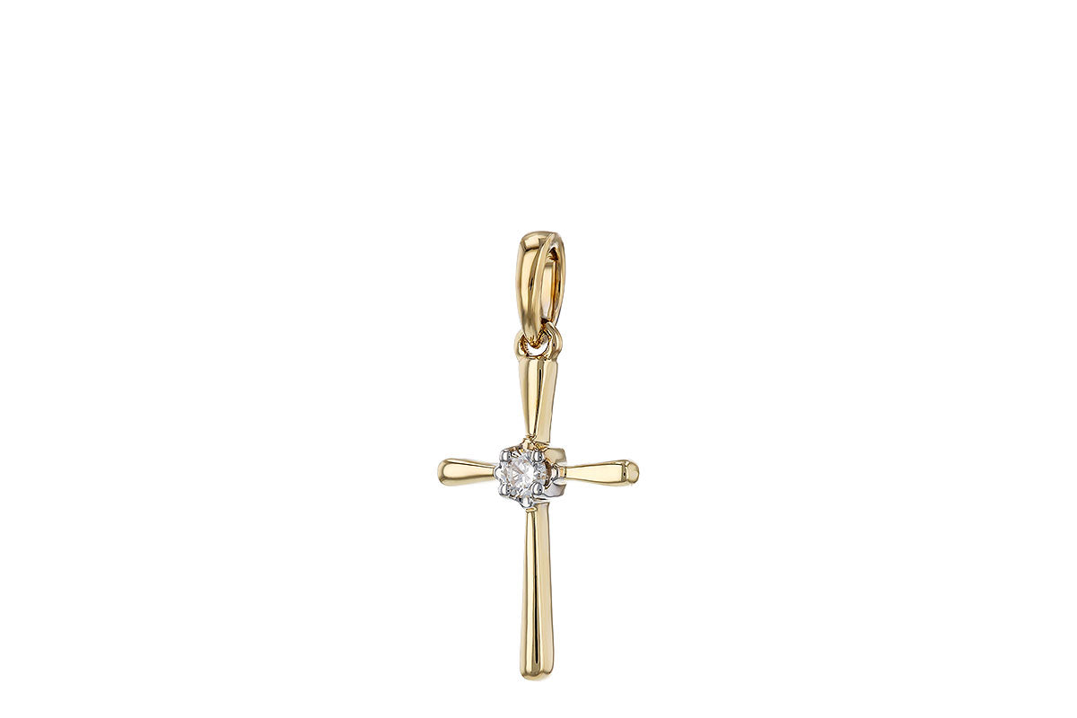 Allison Kaufman Diamond Pendant in 14K Yellow Gold, 0.03 ctw (P6468), alternate view
