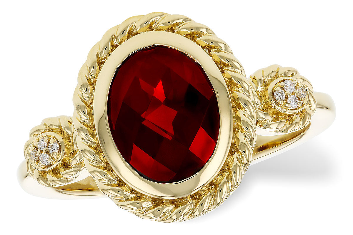 Allison Kaufman Garnet & Diamond Ring in 14K Yellow Gold, 2.12 ctw