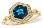 Allison Kaufman London Blue Topaz & Diamond Ring in 14K Yellow Gold, 2.14 ctw