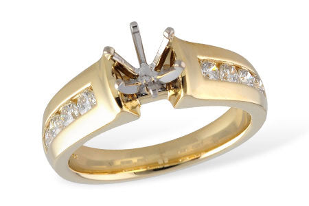 Allison Kaufman Diamond Engagement Ring Semi-Mount in 14K Yellow Gold, 0.44 ctw (L7260)
