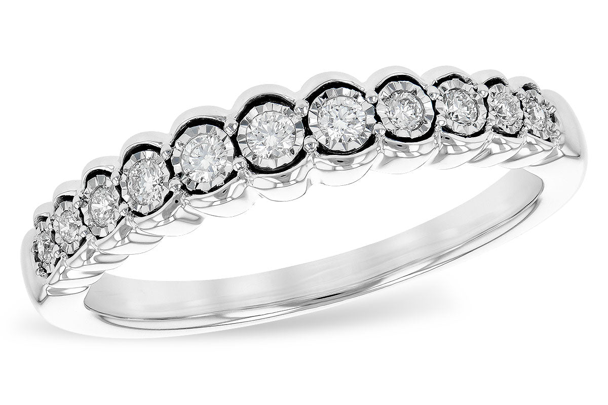 Allison Kaufman Diamond Wedding Band in 14K White Gold, 0.15 ctw (W2330)