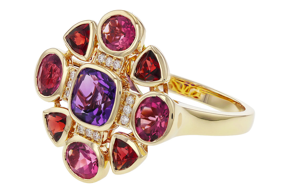 Allison Kaufman Multi-Gemstone & Diamond Ring in 14K Yellow Gold, 2.82 ctw, alternate view