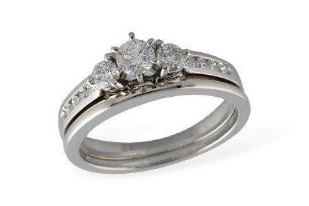 Allison Kaufman Diamond Bridal Set in 14K White Gold, 0.50 ctw (S7933)