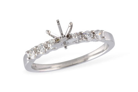 Allison Kaufman Diamond Engagement Ring Semi-Mount in 14K White Gold, 0.21 ctw (LR114-21)