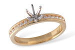 Allison Kaufman Diamond Engagement Ring Semi-Mount in 14K Yellow Gold, 0.23 ctw