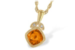 Allison Kaufman Citrine & Diamond Necklace in 14K Yellow Gold, 0.91 ctw