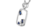 Allison Kaufman Sapphire & Diamond Necklace in 14K White Gold, 0.46 ctw (N8694), alternate view