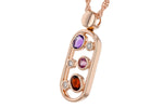 Allison Kaufman Multi-Gemstone & Diamond Necklace in 14K Rose Gold, 0.46 ctw, alternate view