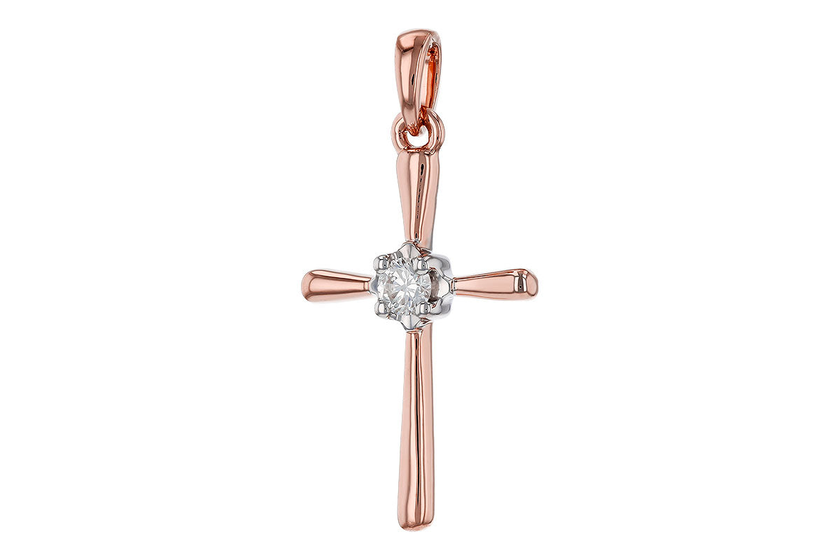 Allison Kaufman Diamond Pendant in 14K Rose Gold, 0.10 ctw (P6546), alternate view