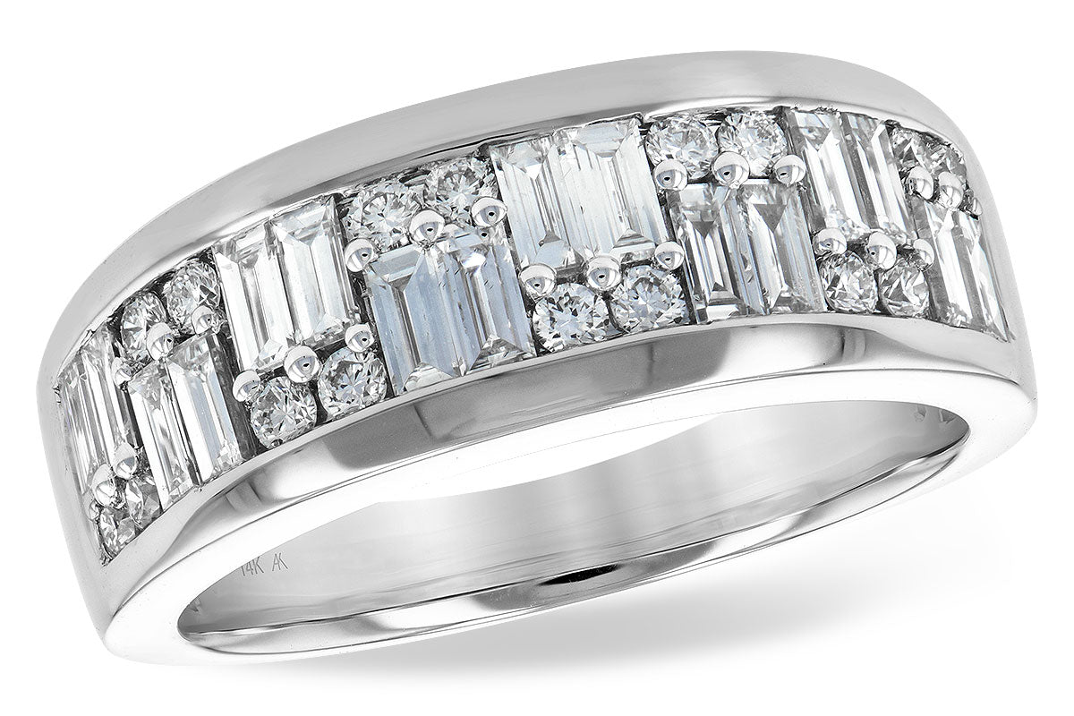 Allison Kaufman Baguette Diamond Wedding Band in 14K White Gold, 1.00 ctw