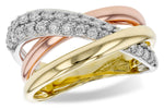 Allison Kaufman Diamond Ring in 14K Tri-Tone Gold, 0.52 ctw
