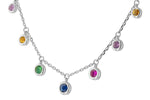 Allison Kaufman Multi-Gemstone Necklace in 14K White Gold, 0.90 ctw, alternate view